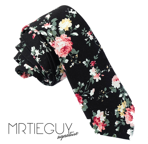 BLACK & PINK FLORAL - MR TIE GUY - For The Daring & Dapper™