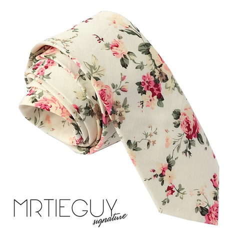 CREAM FLORAL - MR TIE GUY - For The Daring & Dapper™