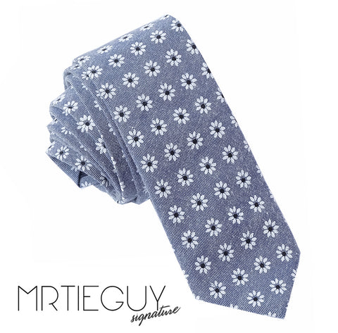 GREY DAISY TIE - MR TIE GUY - For The Daring & Dapper™