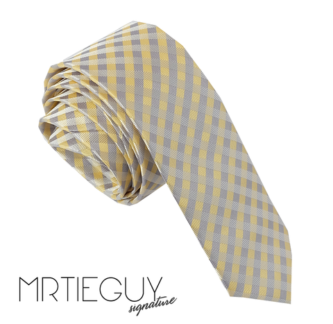 YELLOW GREY CROSSHATCH - MR TIE GUY - For The Daring & Dapper™